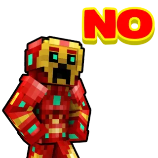 👎 ab8b60e5 NO minecraft, creeper, iron man, gaming, sticker, personnage telegram sticker