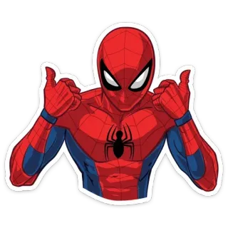 👍 b232d193 Spider-Man Người Nhện, siêu anh hùng, Marvel, giơ ngón tay cái, truyện tranh, nhãn dán telegram sticker