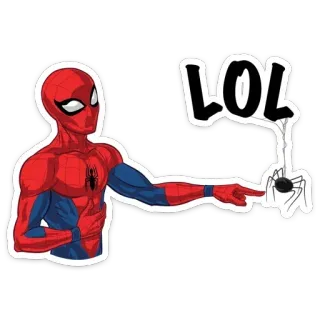 😄 e5bcd890 Spider-Man LOL Người Nhện, Marvel, siêu anh hùng, nhện, haha telegram sticker