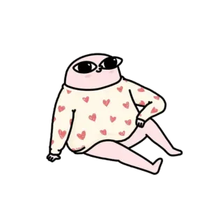 🙂 1020a0f3 Cartone animato, Personaggio, Cuori, Maglione, Carino, Illustrazione whatsapp sticker