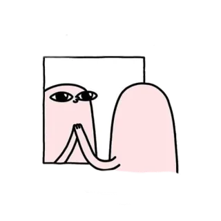 🙂 770401be Cartone animato, Specchio, Riflesso, Personaggio, Divertente, Carino whatsapp sticker