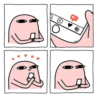 🙂 b78ad245 Meme, Divertente, Social media, Instagram, Carino, Amore, Telefono, Cartone animato whatsapp sticker