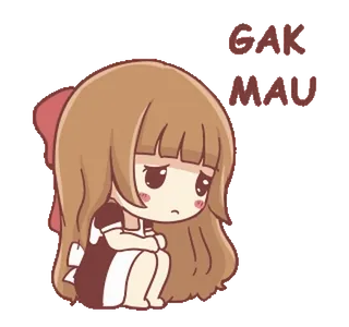 🍞 6cad26bf GAK MAU triste, ragazza, anime, cartone animato, piangendo, delusa telegram sticker