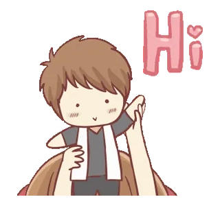 🍞 8383fad6 Hi saluto, cartone animato, carino, personaggio, ciao telegram sticker