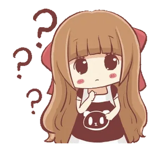 🍞 f93893b5 Anime, Punto interrogativo, Carino, Chibi, Cartone animato, Ragazza, Pensando telegram sticker