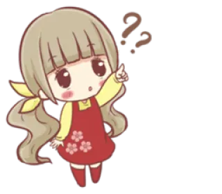 ❓ 9e21bea3 Kartun, Anime, Gadis, Pertanyaan, Bingung telegram sticker