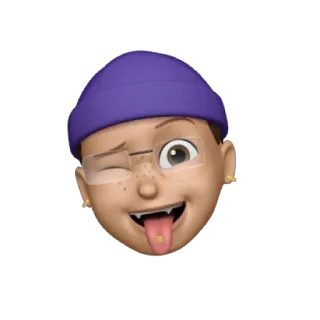 🤪 50879626 Emoji, Sticker, Gezicht, Knipogen, Hoed, Tongpiercing telegram sticker