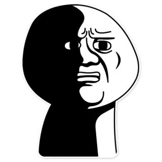 😒 4498896f ミーム, 顔, 混乱, 疑わしい, 表情 telegram sticker