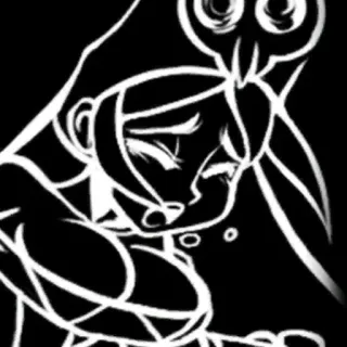 🏆 8d964597 Cartoon, Anime, Donker, Schets, Vrouw, Personage whatsapp sticker