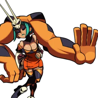 🏆 f07aa65e Filia Skullgirls Videogame, Vechtgame, Cartoon, Anime, Vrouwelijk, Personage, Skullgirls, Filia whatsapp sticker