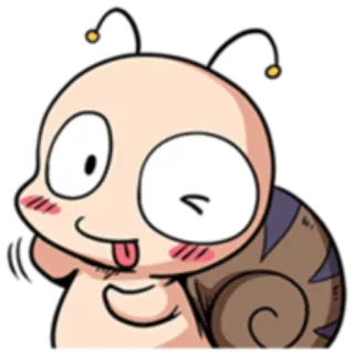 😉 054da604 Kreskówka, Ślimak, Zwierzę, Postać, Uroczy, Kawaii telegram sticker