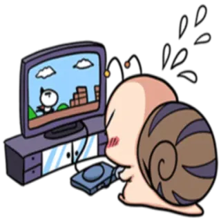 🕹 10b95c2d ślimak, gaming, gracz, gra wideo, słodki, kawaii telegram sticker