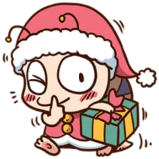 🎅 19bfc0f7 kreskówka, boże narodzenie, prezent, postać, słodki, postać z kreskówki, naklejka telegram sticker