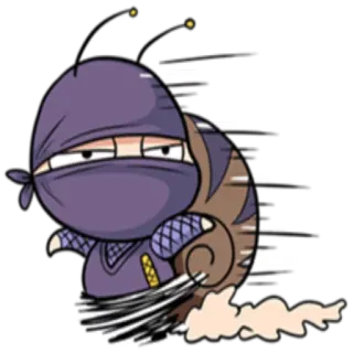 👀 cc164db1 ślimak, ninja, kreskówka, zwierzę, śmieszne, postać, maskotka telegram sticker