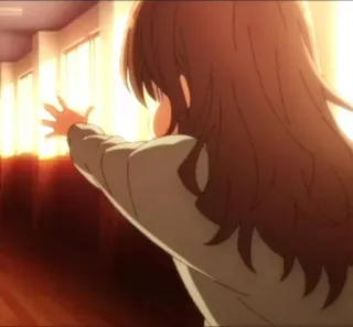 😾 39e30494 Anime, Gadis, Jendela, Cahaya, Siluet telegram sticker