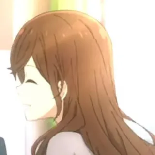 😾 475a36c2 anime, gadis, tersenyum, rambut coklat telegram sticker