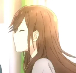 😾 6e62d02c Anime, Gadis, rambut coklat, profil, rambut sebahu telegram sticker