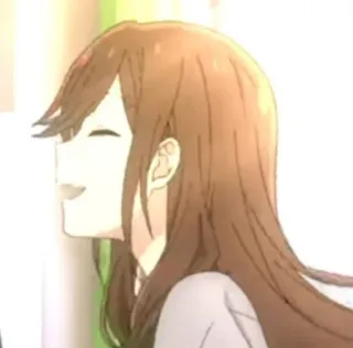 😾 e5851b6c anime, gadis, tersenyum, rambut panjang telegram sticker