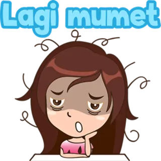 😰 65475600 Lagi mumet การ์ตูน, สีหน้า, เหนื่อย, ผู้หญิง, เครียด telegram sticker