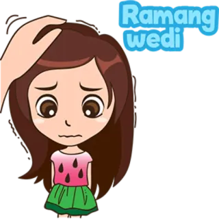 😿 d432254b Ramang wedi การ์ตูน, เด็กผู้หญิง, เศร้า, น่ารัก telegram sticker