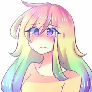 😣 564b1f94 อนิเมะ, เด็กผู้หญิง, ร้องไห้, ผมสี, เศร้า, การ์ตูน, ภาพประกอบ telegram sticker