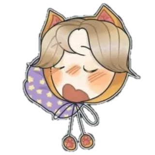 😴 6526bd5a สติกเกอร์, คาวาอิ, อนิเมะ, การ์ตูน, ง่วง, น่ารัก, มีฮู้ด telegram sticker