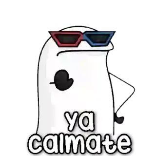 😶 c1a1cf0d ya calmate spook, cartoon, 3D bril, kalmerend, grappig telegram sticker