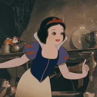 ☁️ 89d8fe27 Snow White Snow White and the Seven Dwarfs kartun, putri, Disney, dongeng, animasi, fantasi whatsapp sticker