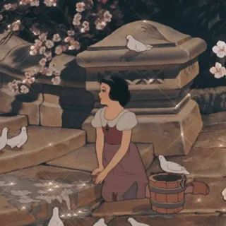 ☁️ 93eb997b Snow White Putri Salju, Disney, putri, animasi, kartun, dongeng whatsapp sticker