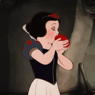 ☁️ afff347f Snow White disney, kartun, putri, apel, dongeng whatsapp sticker