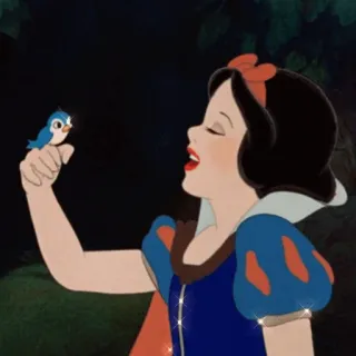 ☁️ bda55bbc Snow White Snow White and the Seven Dwarfs putri, disney, kartun, burung, animasi, dongeng, klasik whatsapp sticker