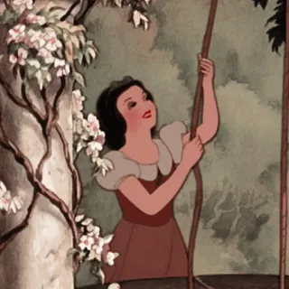 ☁️ d7f52541 Snow White Snow White and the Seven Dwarfs disney, putri, kartun, animasi, klasik, dongeng whatsapp sticker