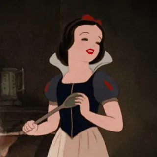 ☁️ e3868b36 Snow White disney, kartun, putri, dongeng, animasi, memasak whatsapp sticker