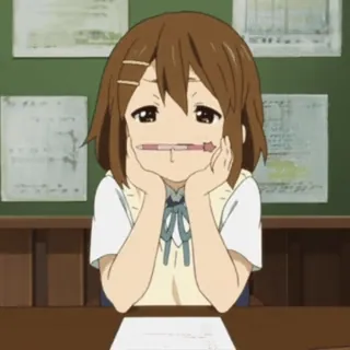 🤔 120ceecb Yui Hirasawa K-On! anime, k-on, yui hirasawa, cute, school whatsapp sticker