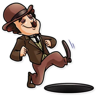 🚶 b905f4e4 Charlie Chaplin kreskówka, komedia, klasyka, film niemy, postać, Chaplin, vintage telegram sticker