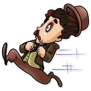 🏃 e90b886a Kreskówka, Osoba, Bieganie, Kapelusz, Ściganie, Przestraszony, Mężczyzna telegram sticker