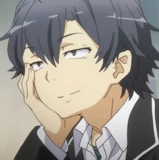 😗 87656d13 Hachiman Hikigaya My Teen Romantic Comedy SNAFU Anime, Personnage, Manga, Adolescent, Sourire telegram sticker