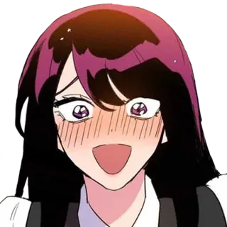 🥰 1a38b53e Desenho animado, Mulher, Anime, Animado/a, Rosto, Expressão telegram sticker