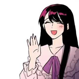 😄 38a83401 desenho animado, mulher, sorrindo, acenando, feminino telegram sticker