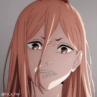 😡 6d43c094 Power Chainsaw Man Аниме, Мультфильм, Персонаж, Сила, Человек-бензопила whatsapp sticker