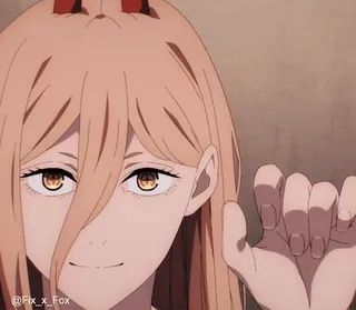 😉 bbc89002 Power Chainsaw Man Аниме, Человек-бензопила, Сила, Мультфильм, Анимация whatsapp sticker