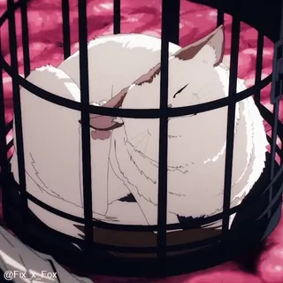 😴 d04c350f @Fix_x_Fox кот, спящий, клетка, животное, домашний, питомец whatsapp sticker