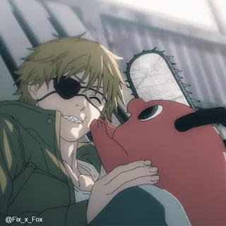 🥰 e1589990 Denji Chainsaw Man Аниме, Бензопила, Денджи, Почита, Ужасы, Экшен, Мультфильм whatsapp sticker