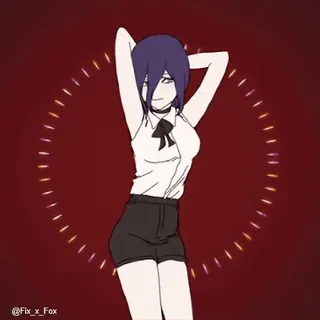 🥳 e17ea054 Reze Chainsaw Man Аниме, Манга, Рэйдзе, Человек-бензопила, Бомба-девушка, Анимация, Танец whatsapp sticker