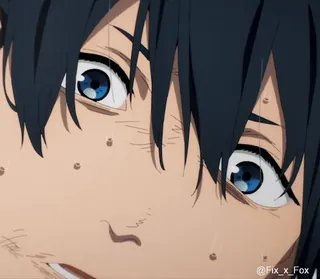 😰 e55fdcb4 @Fix_x_Fox Аниме, Манга, Крупный план, Персонаж, Глаза, Лицо, Выражение whatsapp sticker