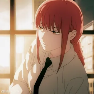 🤔 f870633c Makima Chainsaw Man Аниме, Макима, Человек-бензопила, Персонаж, Девушка whatsapp sticker