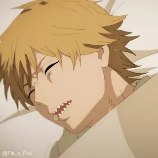 🥱 fddb6697 Denji Chainsaw Man @Fix_x_Fox Аниме, Человек-бензопила, Денджи, Спит, Мультфильм, Манга whatsapp sticker