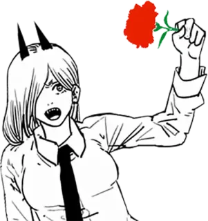 🌹 13f36662 Power Chainsaw Man Anime, Chainsaw Man, Power, Diable, Manga, Fleur, Poing telegram sticker