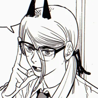 🐚 0bd1a0e6 Power Chainsaw Man Anime, Manga, Dämon, Brille, Krawatte, Power, Chainsaw Man whatsapp sticker