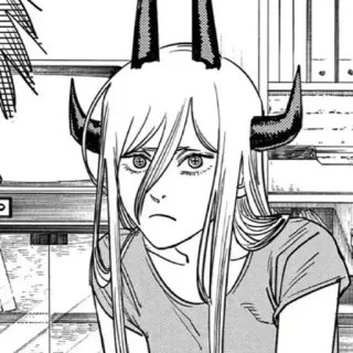 🐚 2021bf40 Power Chainsaw Man Anime, Manga, Chainsaw Man, Power, Teufel, Hörner, Cartoon whatsapp sticker